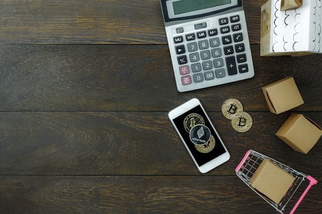 An image featuring a calculator, various tax forms, and a Bitcoin symbol, representing the intersection of cryptocurrency and tax compliance.