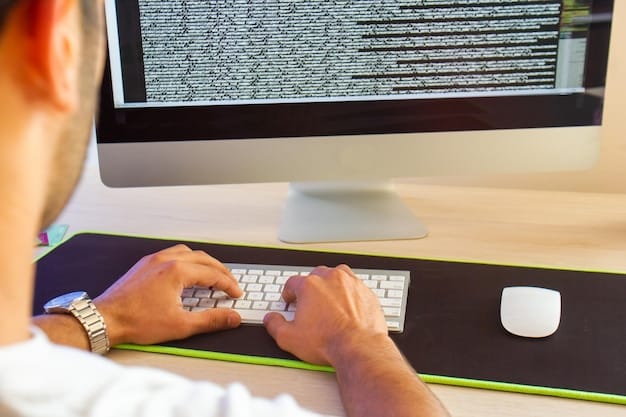 A close-up of code being reviewed on a computer screen, with annotations and markings indicating potential vulnerabilities. The setting is a modern office environment, suggesting a professional security audit in progress. The image should convey meticulousness and expertise.