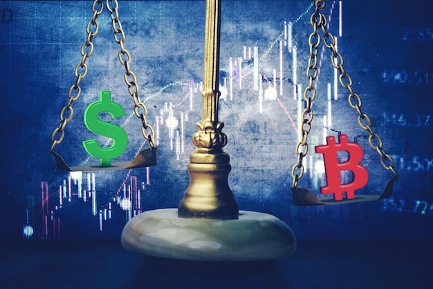 A split image comparing traditional financial markets with a decentralized cryptocurrency exchange, highlighting the regulatory challenges in adapting traditional financial regulations to the digital asset space.