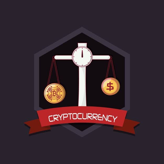 A split image showing the logos of the SEC and CFTC, with a scale in the middle, representing the balance of regulatory power over cryptocurrencies in the US.
