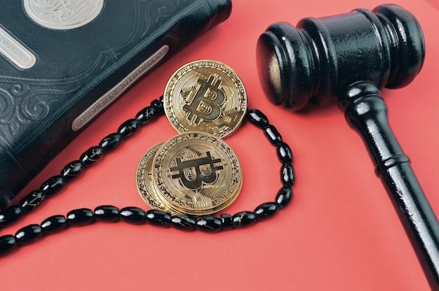 A gavel striking down on a Bitcoin symbol, representing the SEC's regulatory power over cryptocurrency and potential ETFs.